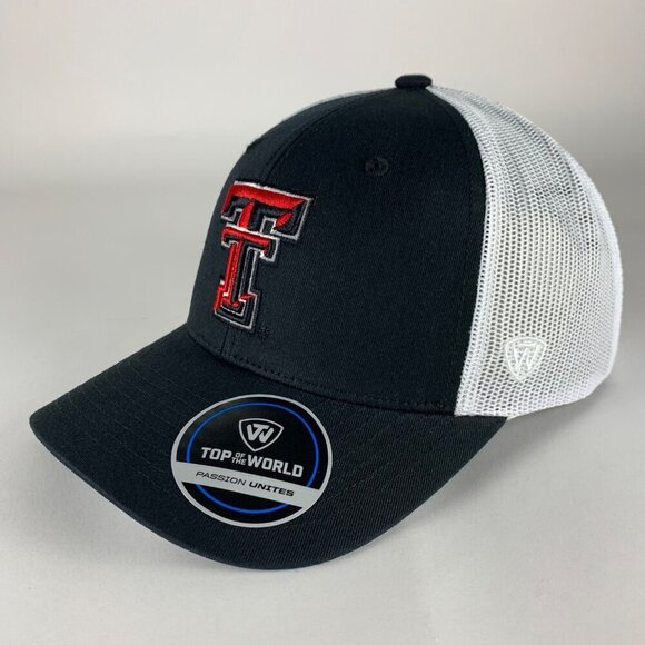 Texas Tech Red Raiders NCAA Black Top of the World Snapback Trucker Hat New - Picture 1 of 5